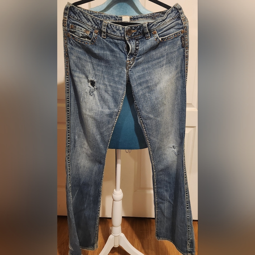 Silver Jeans Women's Light Blue Boot Cut Denim Low Rise